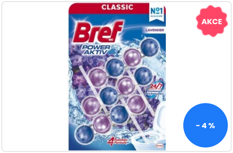 Bref WC Power Aktiv Lavender, WC kuličky, 3 × 50 g - 83 Kč