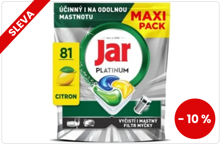 Jar Platinum tablety do myčky, 81 ks - 555 Kč