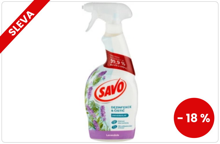 SAVO univerzální dezinfekční sprej Levandule, 700 ml - 97 Kč