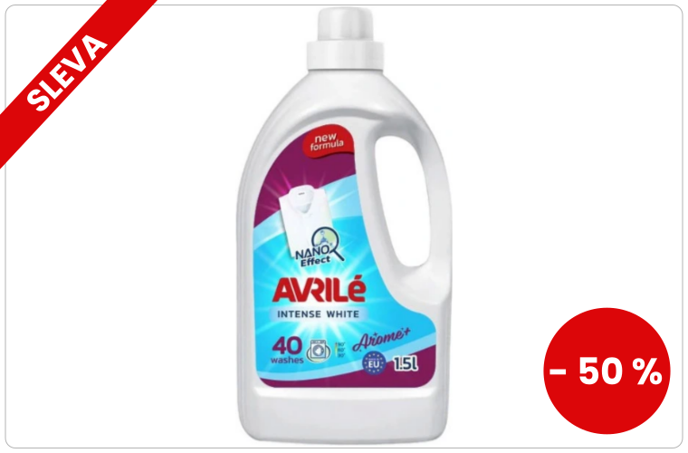 Avrilé Intense White prací gel na bílé prádlo, 40 praní 1,5 l - 120 Kč