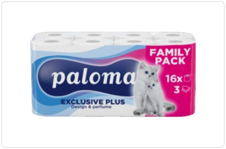 Paloma 3vrstvý toaletní papír Exclusive Soft Decor, 16 rolí - 110 Kč