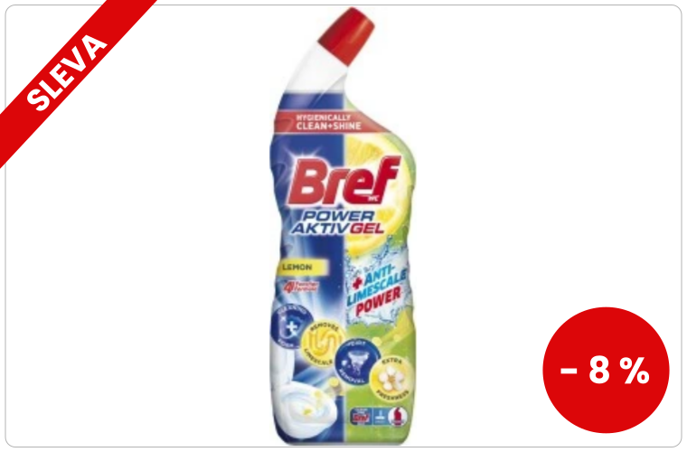 Bref WC gel Power Aktiv Gel Lemon s osvěžovačem, 700 ml - 60 Kč