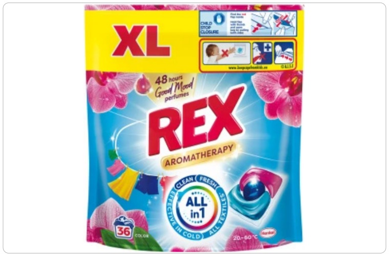 REX prací kapsle Aromatherapy Orchid Color 36 praní, 432g - 290 Kč