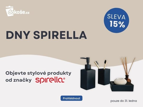 Objevte stylové koupelnové doplňky Spirella teď se slevou 15%.