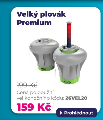 Velký plovák Premium: Designový plovák pro postupné dávkování bazénových tablet za 159 Kč.