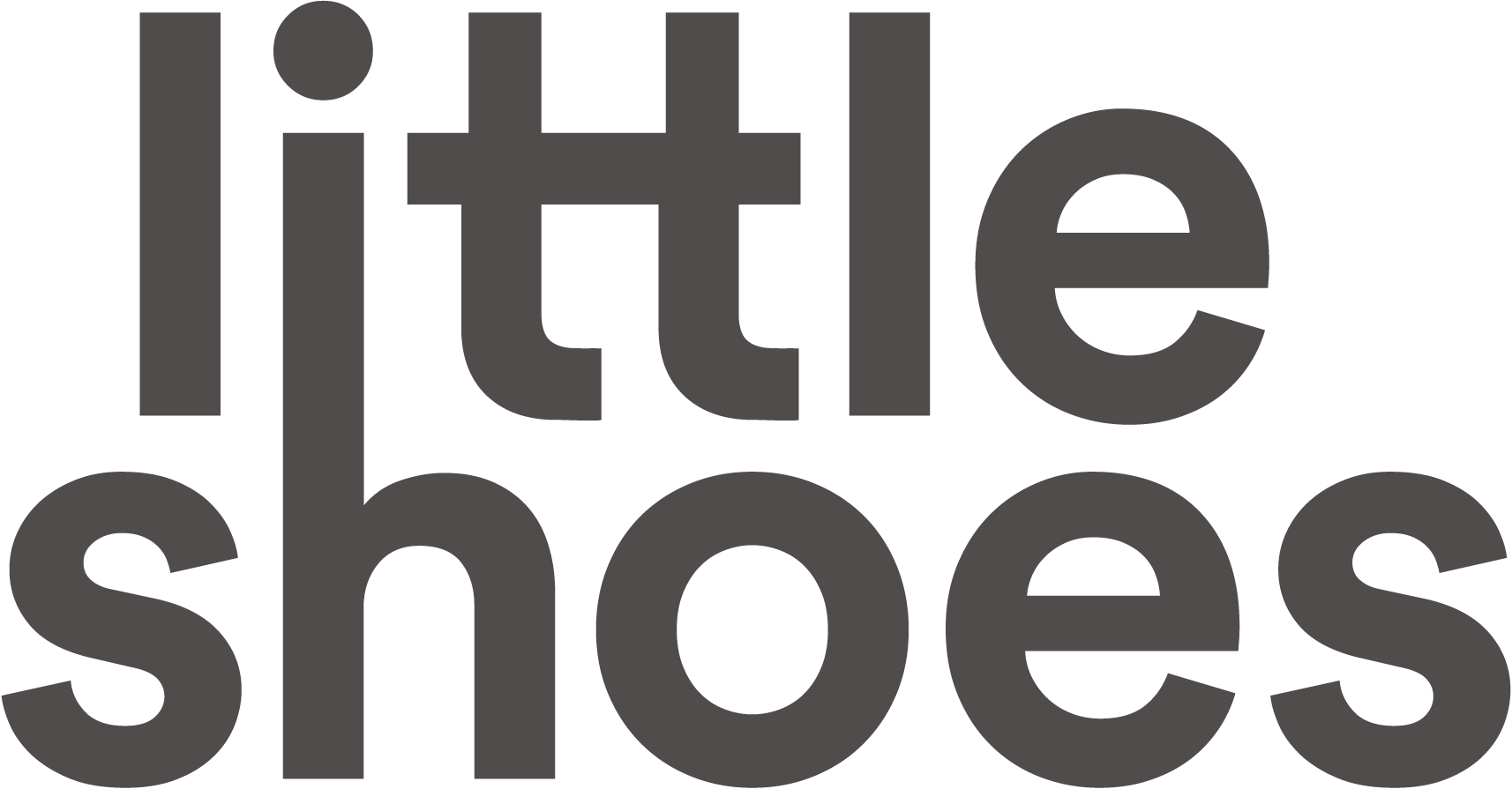 The text 'little shoes' in a dark grey, sans-serif font.